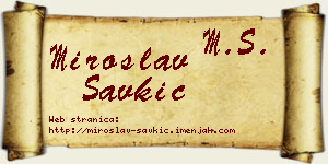 Miroslav Savkić vizit kartica